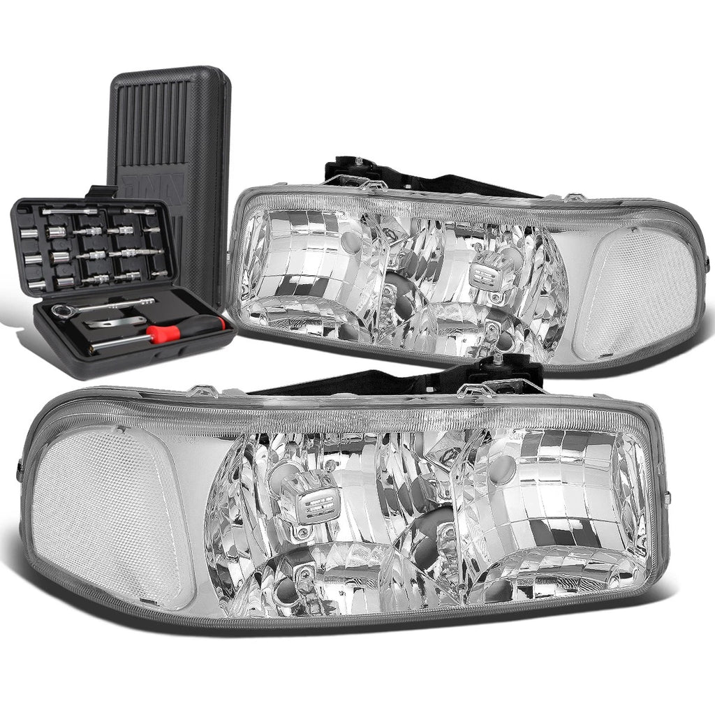 Chrome Clear Signal Headlight Lamp for GMC Sierra 1500 Yukon (1999–2007)