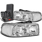 Chrome Clear Signal Headlight Lamp for GMC Sierra 1500 Yukon (1999–2007)