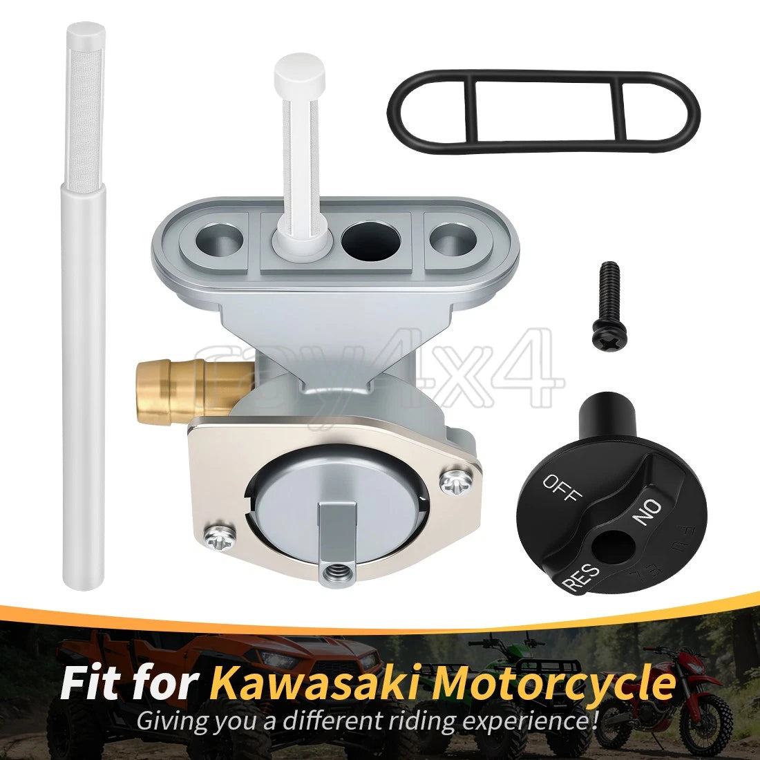Fuel Tap Petcock + Knob for Kawasaki Ninja ZX9R ZX6R (1998–2003) ZZR600 (2005–2008)