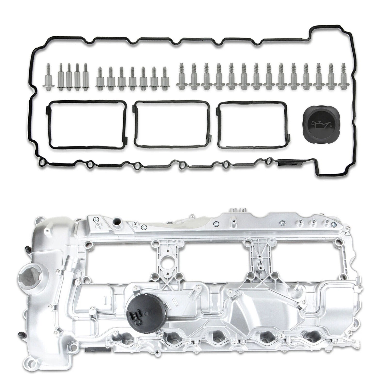 Aluminum Valve Cover with Gasket for BMW 135i 335i 535i 640i 740i X3 X5 (2006–2019)