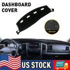 Dash Cover Mat for Dodge Ram 1500 2500 3500 (2002–2005) Black