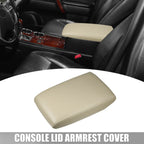 Center Console Lid Armrest Cover for Toyota Highlander (2001–2023) Faux Leather Beige
