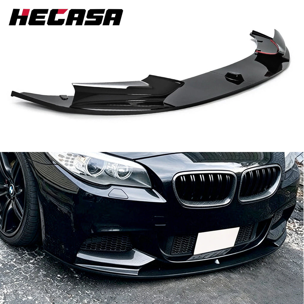 Gloss Black Front Bumper Lip Spoiler for BMW F10 5 Series M Sport (2011–2016)