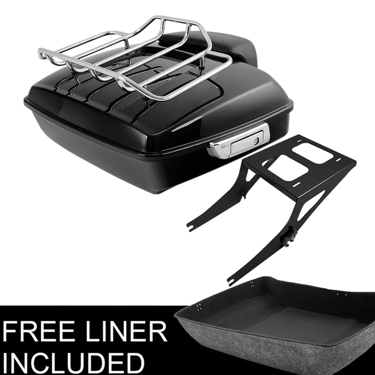 Chopped Trunk Backrest Mount Rack for Harley Fat Boy FLSTF (2008–2016)