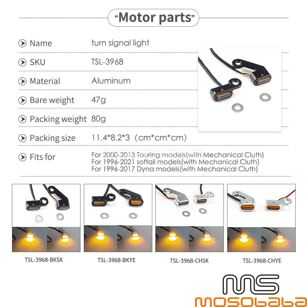 LED Turn Signal Lights for Harley Softail Dyna Touring