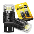 2X White 7443 7440 W21W LED Reverse Turn Signal Bulbs for