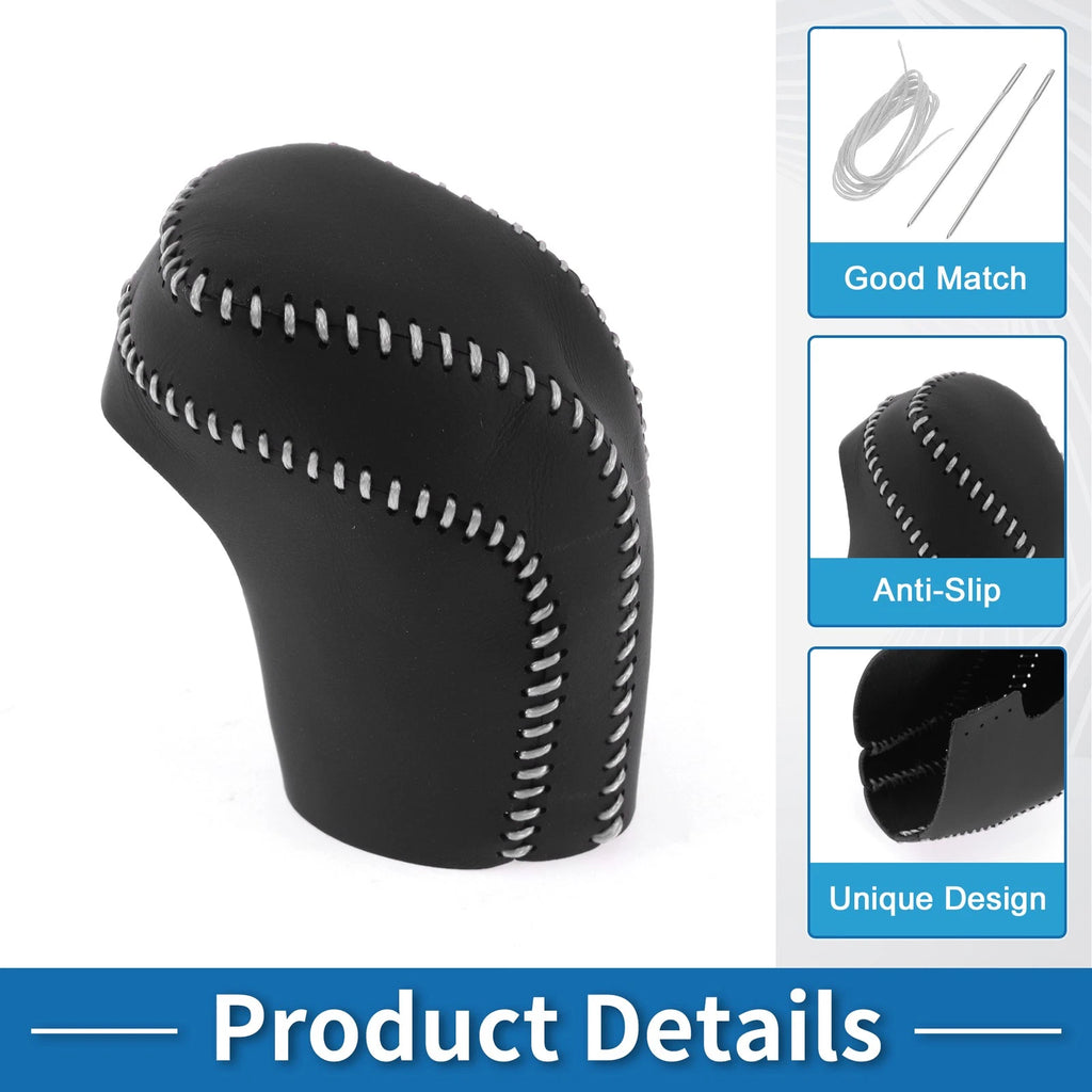 Gear Shift Knob Cover for Toyota Camry (2018–2024) Black Gray Faux Leather
