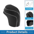Gear Shift Knob Cover for Toyota Camry (2018–2024) Black Gray Faux Leather