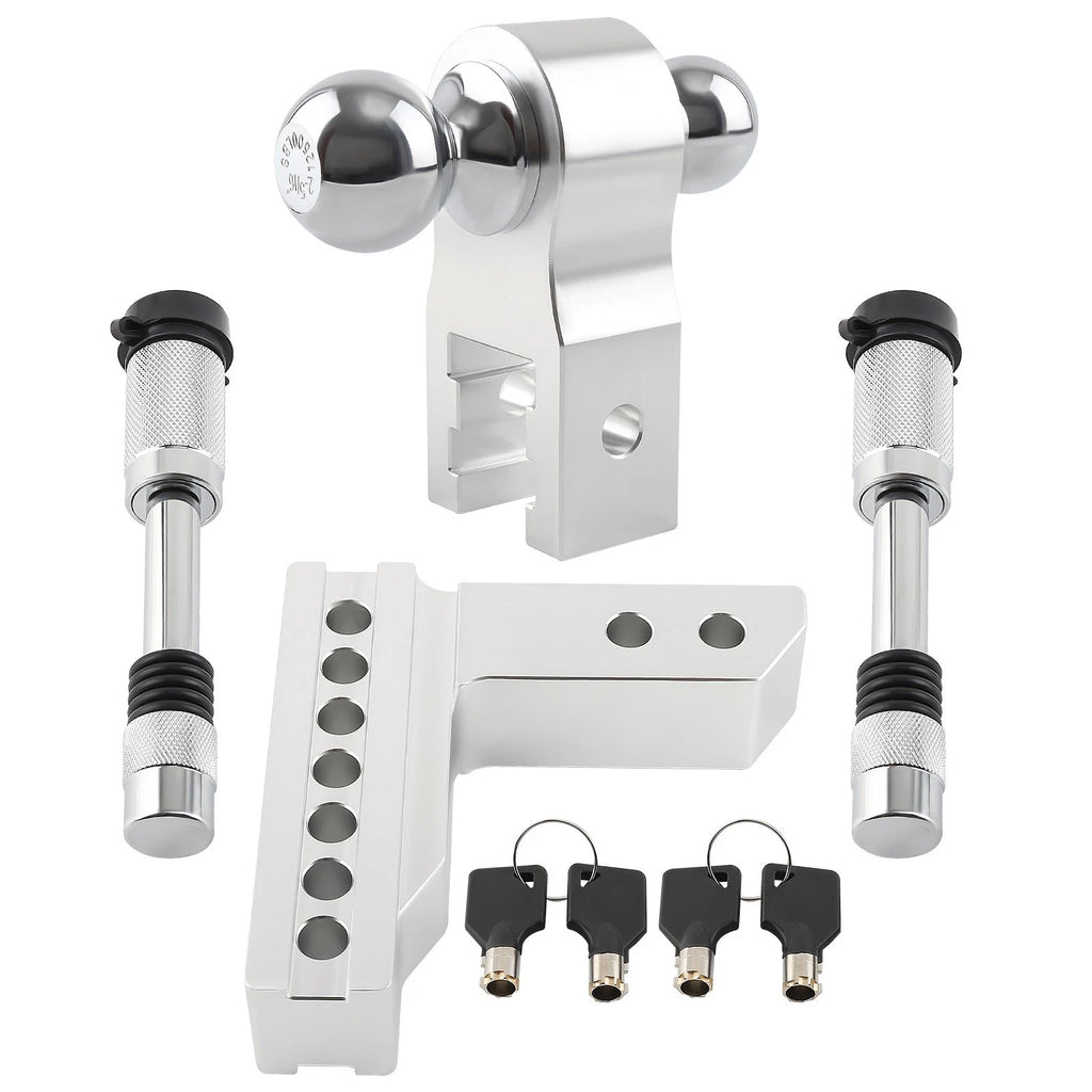 Dual Ball Adjustable Trailer Tow Hitch for 2" Receiver (Fits Various Models)