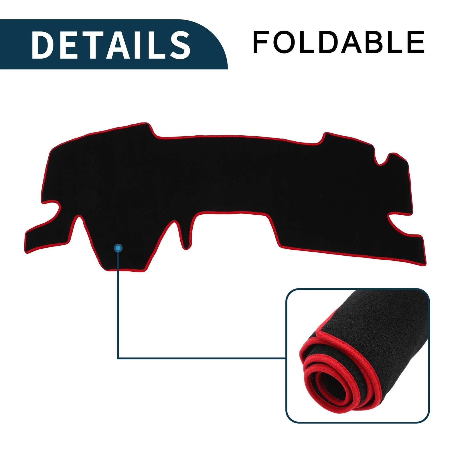Dashboard Cover Mat for Toyota Yaris Cross (2021–2023) - Black Red Set