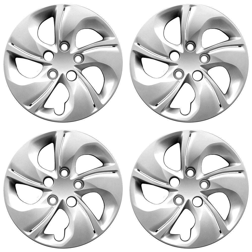 15' 5 Twisted Spoke Silver Bolt-On Wheel Cover Hubcaps for 2013-2015 Honda Civic