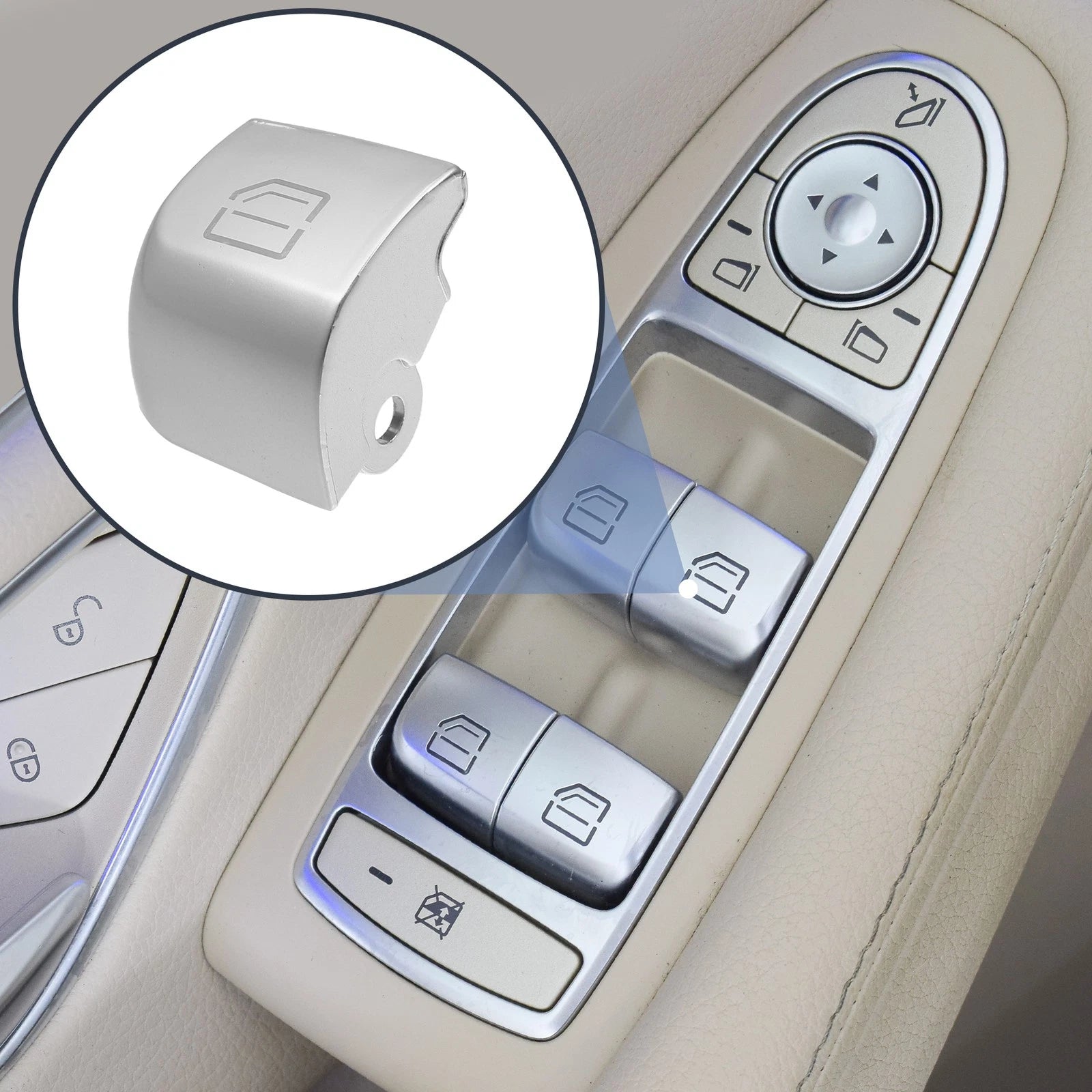 Front Left Window Glass Lift Switch Button Cover Trim for Mercedes Benz S320 (1999–2005)