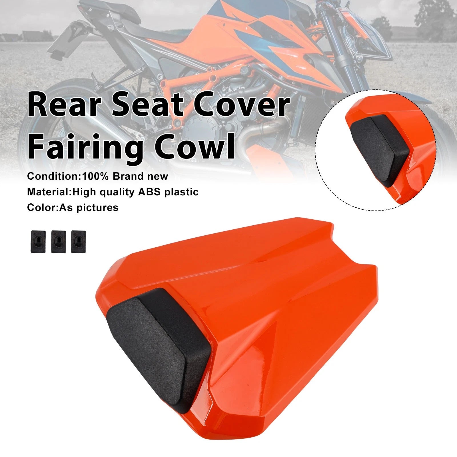 Rear Pillion Seat Cover Fairing Cowl for KTM 1290 Super Duke R (2020–2023) Orange