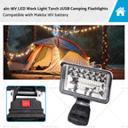 LED Work Light Torch for Makita 18V Battery (Compatible with 2USB)