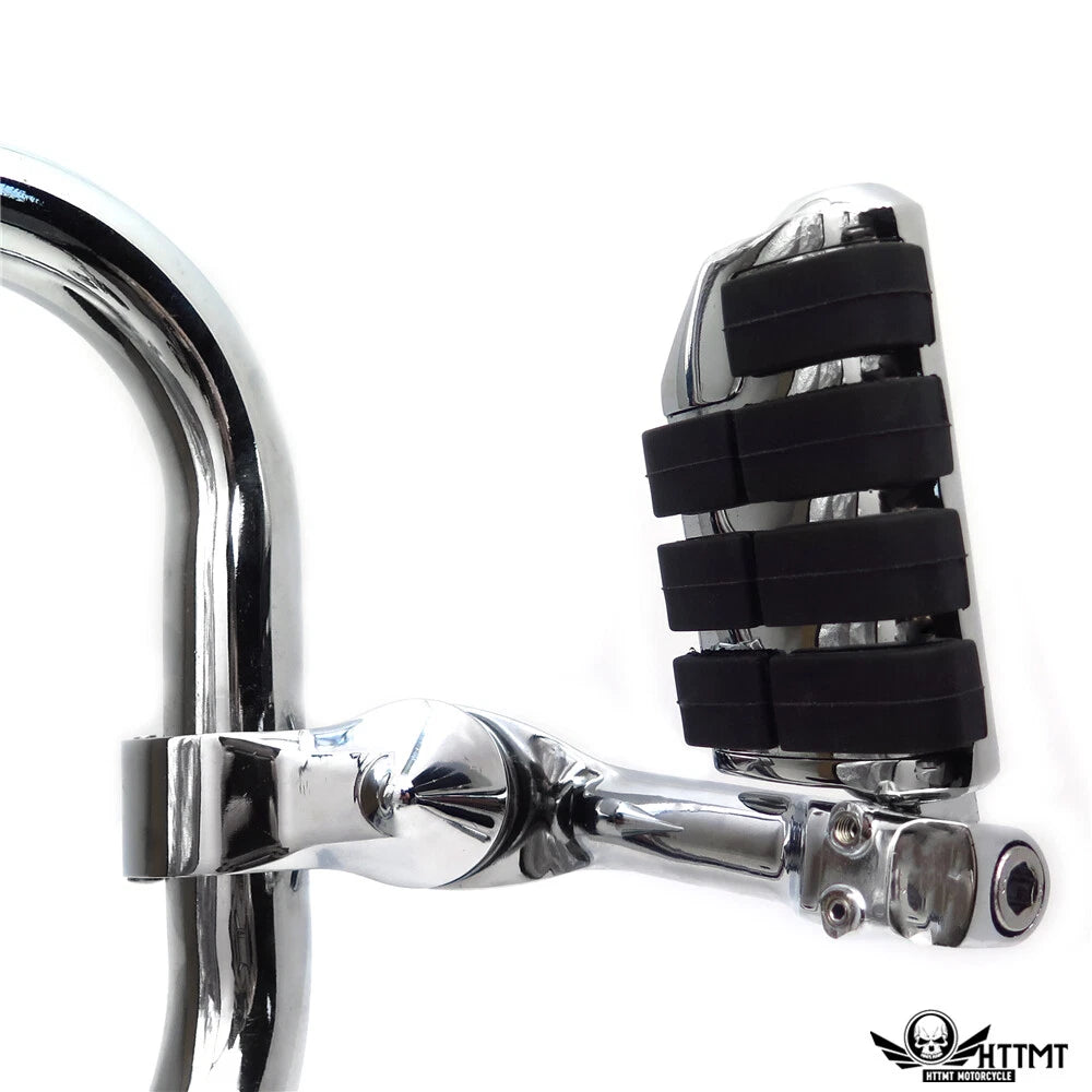 5" Adjustable Waffle Highway Footpegs 1.25" for Harley Sportster Softail Electra Glide
