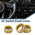 Set of 3 AC Climate Heater Switch Knob Cover Rings for Audi A3 8V (2014–2020) Gold Tone
