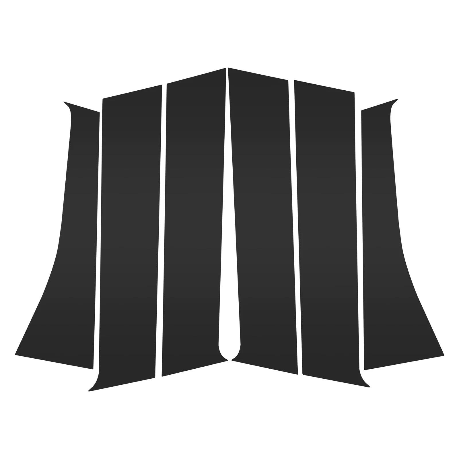Set of 6 Door Pillar Window Trim for Mitsubishi Outlander (2011–2014) Black