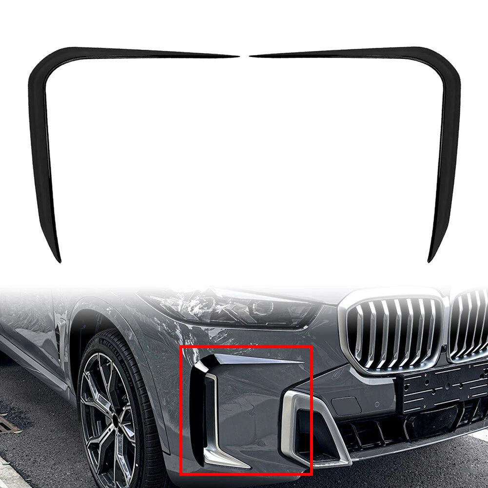 Glossy Black Front Side Spoiler Air Vent Trim for BMW X5 G05 LCI (2023–2025)