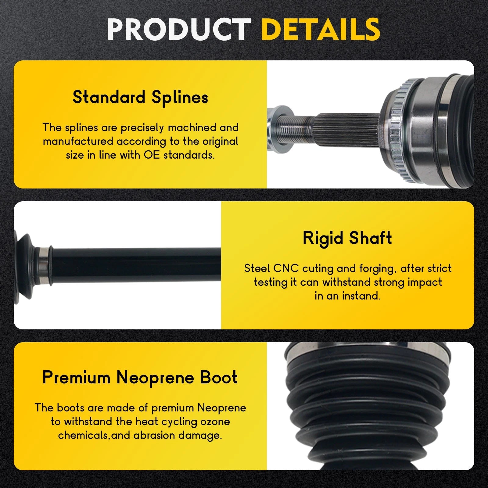 Front Driver CV Axle Shaft Assembly for Toyota Camry (2012–2017)