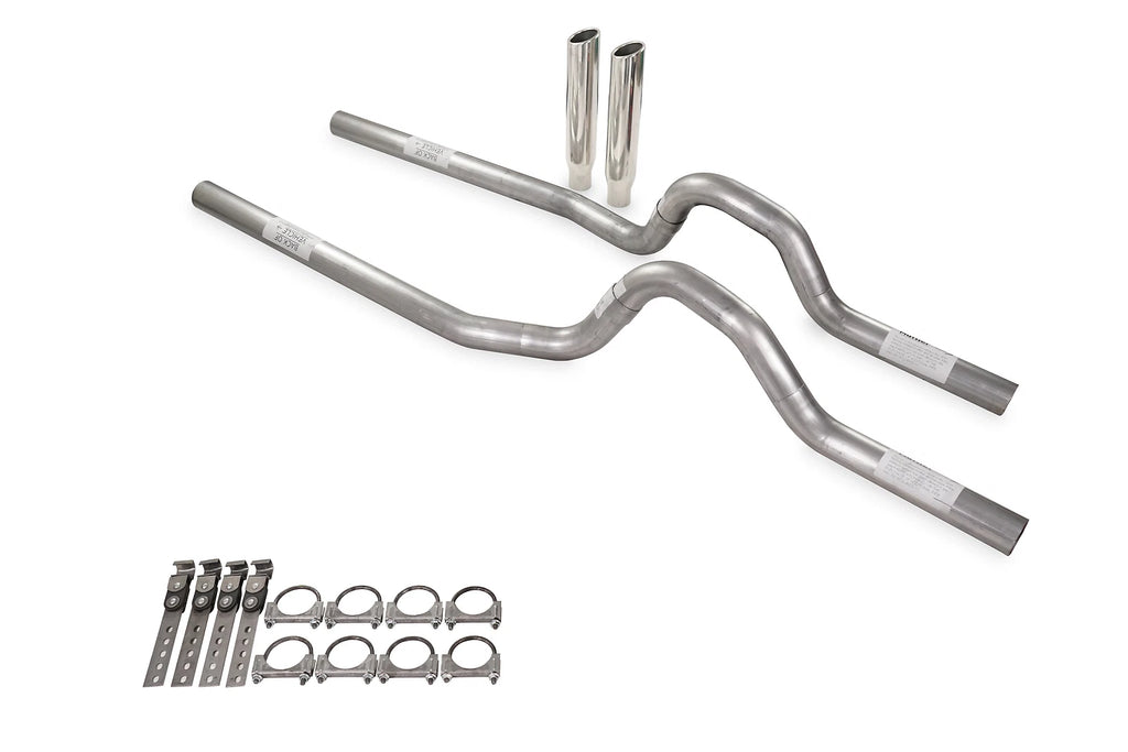 Dual Exhaust Kit 2.5" Rear Exit RC Tips for Ford F-Series (1980–1986)
