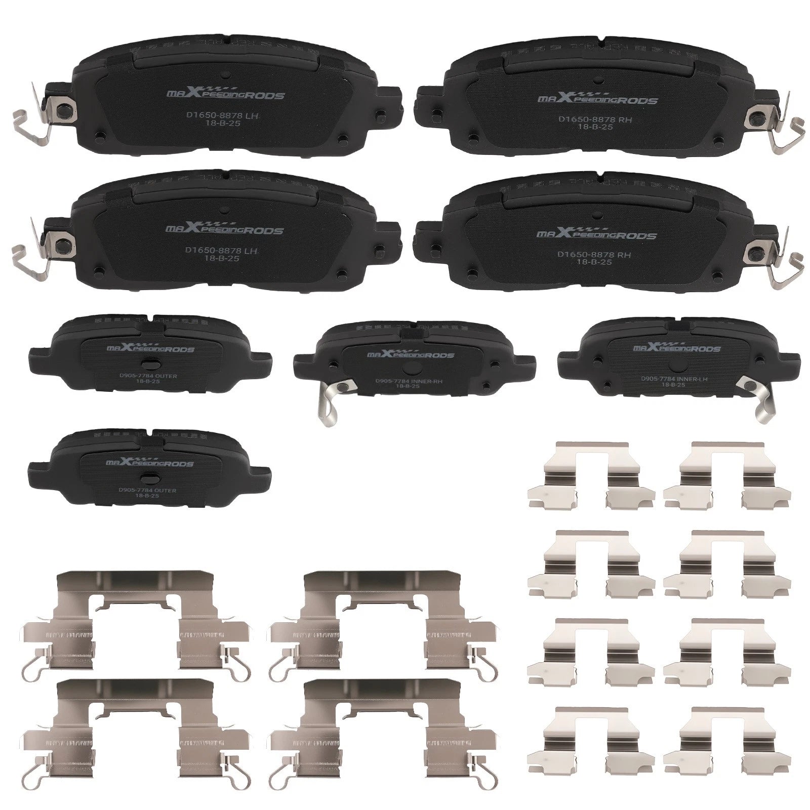 Set of 4 Ceramic Brake Pads for Nissan Altima (2013–2023) P-1650 P-905