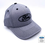 Licensed Ford Oval Logo Hat Gray Heather Twill for Ford Vehicles (Universal)