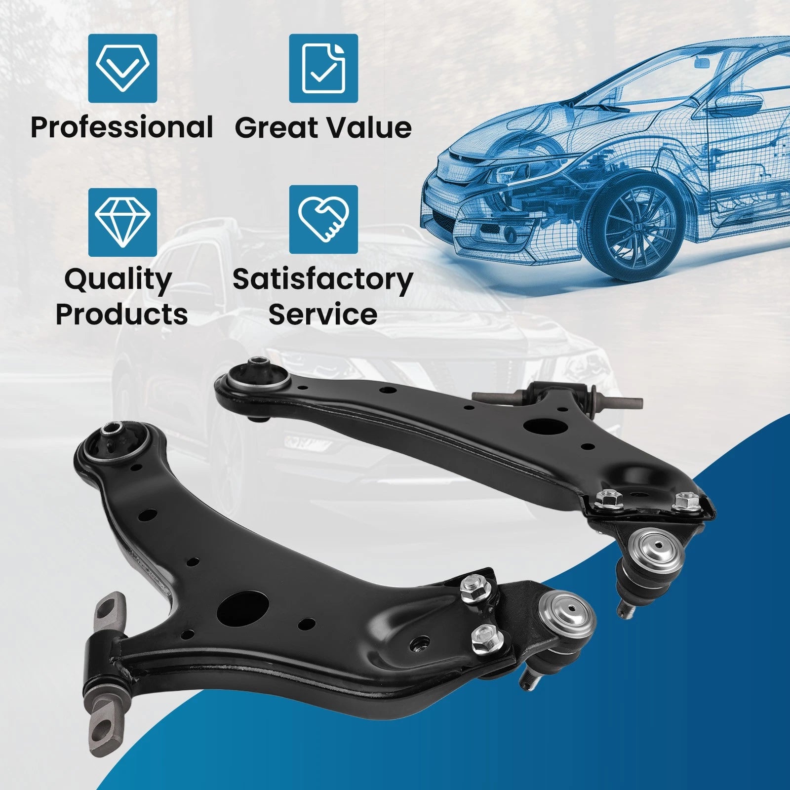 Front Lower Control Arms for Highlander RX350 (2008–2019) K622944 K622945