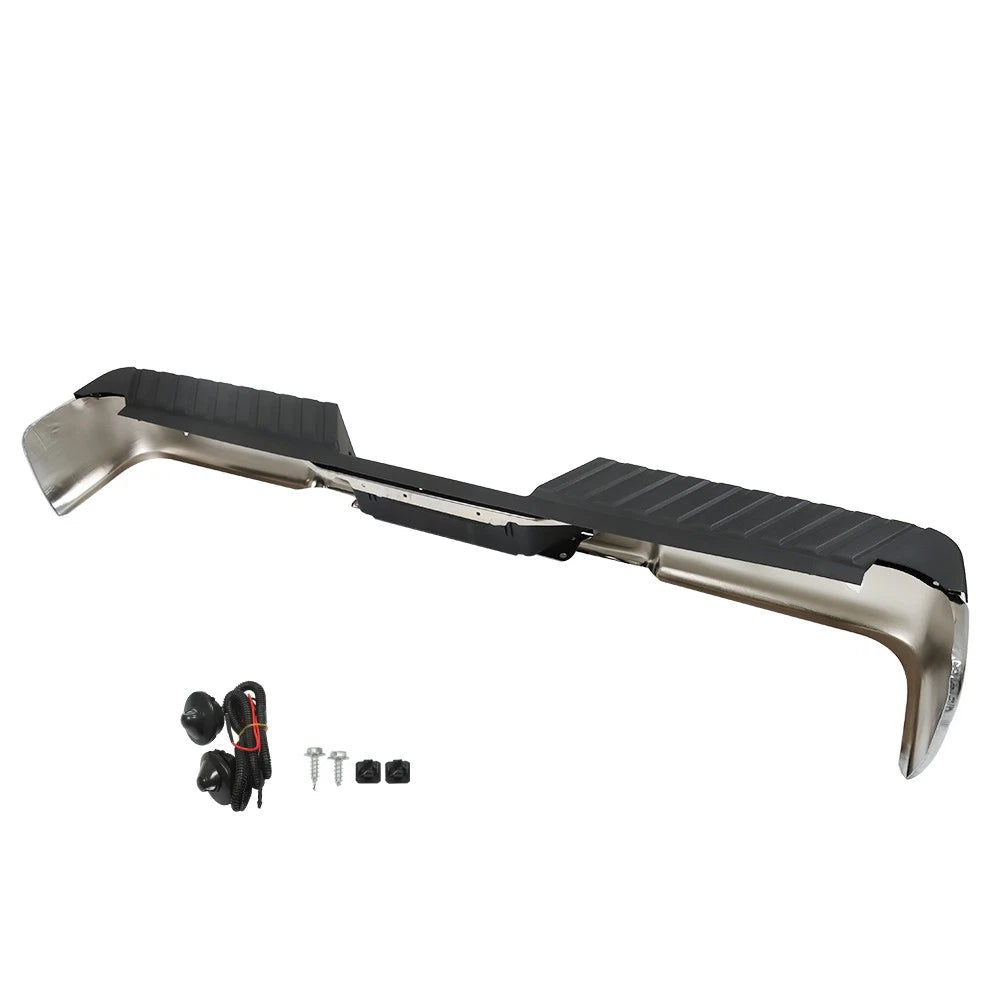 Rear Chrome Step Bumper for Ford F150 (2004-2006) with Sensor Holes