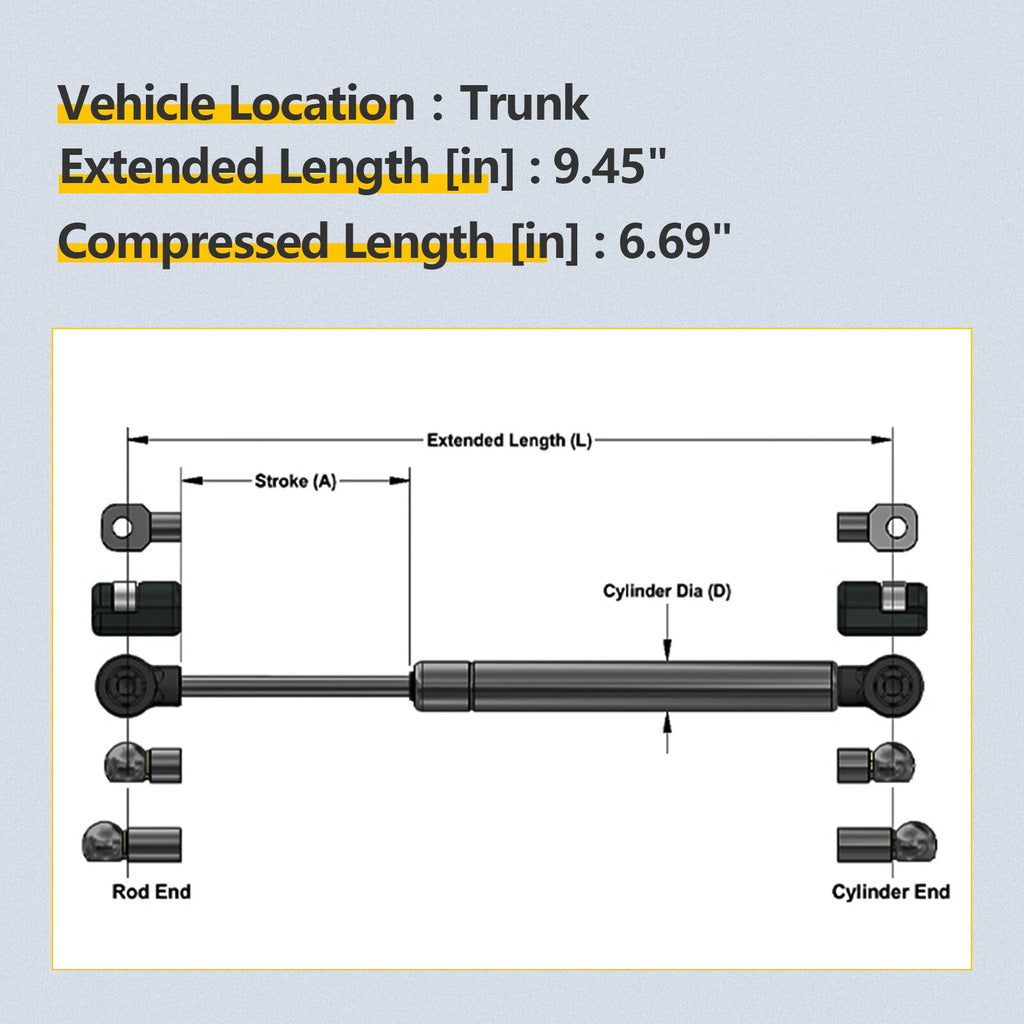 2X Front Hood Lift Supports for Porsche 911, Boxster