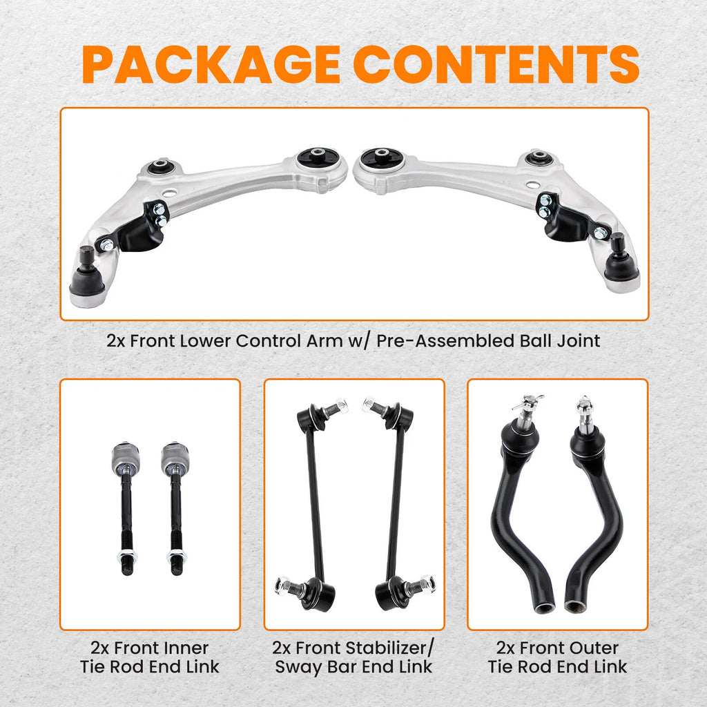 8x Front Lower Control Arms Kit for Nissan Altima S Sedan (2007–2012)