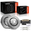 Set of 6 Drilled Rotors & Brake Pads for Ford Edge Lincoln Nautilus