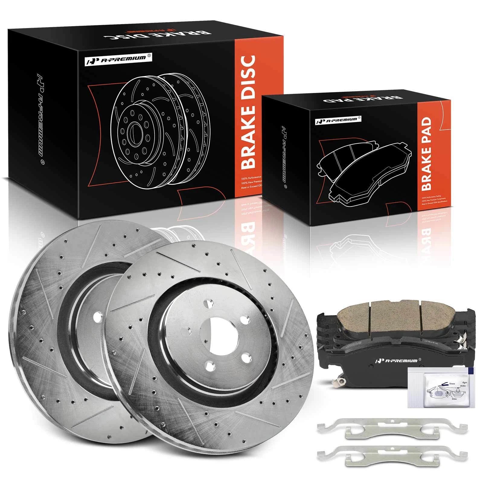 Set of 6 Drilled Rotors & Brake Pads for Ford Edge Lincoln Nautilus