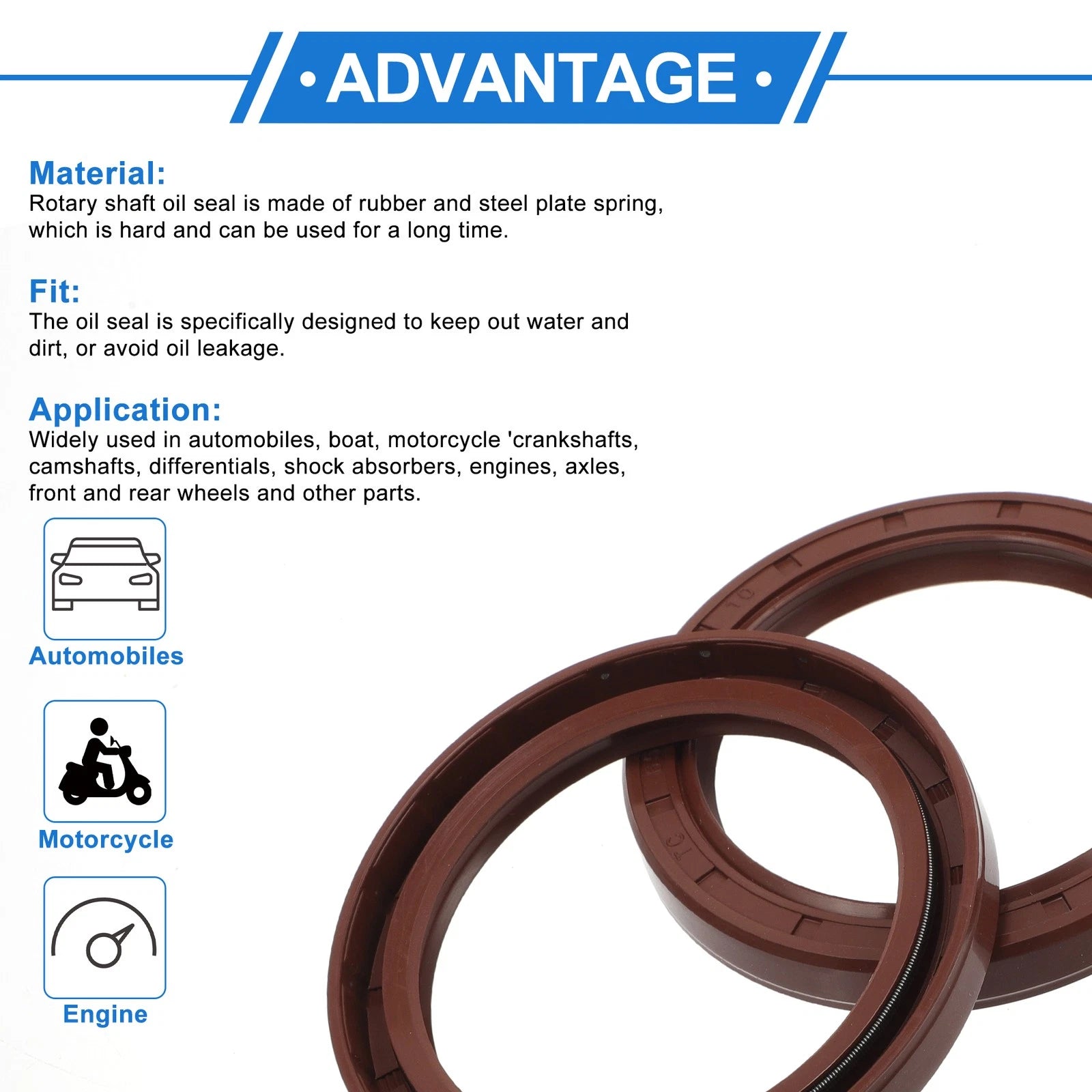 2X Oil Seal Rotary Shaft Seal FKM Rubber 65x85x10mm  