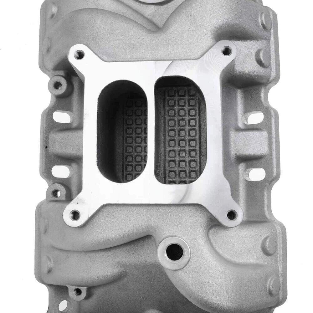 Satin Aluminum Intake Manifold for Small Block Chevy SBC 305 327 350 400 (1957–1986)
