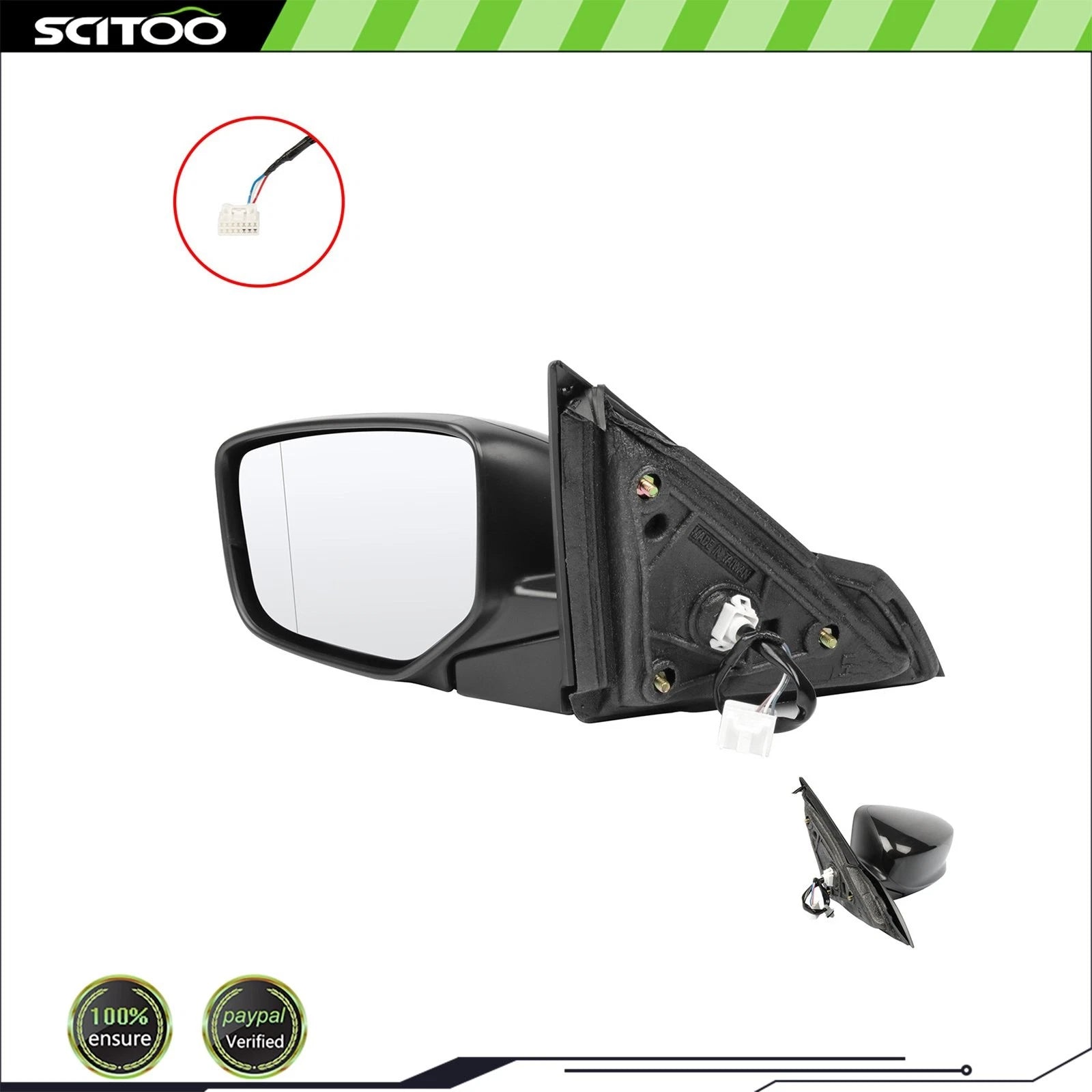Power Mirror for Honda Accord (2013–2017) - Black, Manual Fold, 76258T2FA01