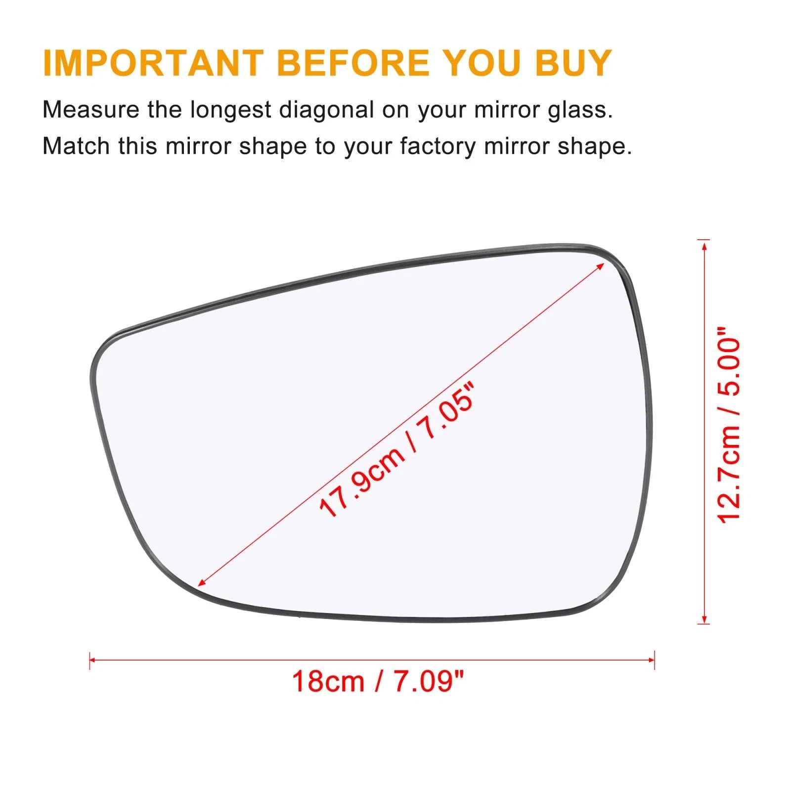 Left Driver Side Heated Mirror Glass for Hyundai Elantra Coupe (2011–2013)