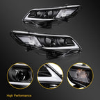 Pair Headlight Assembly for Toyota Camry (2012–2014) with LED DRL Black
