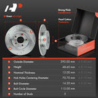 Set of 4 Drilled Brake Rotors & Ceramic Pads for Buick Cadillac