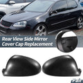 Pair Rearview Mirror Cover Cap Black Carbon Fiber for Volkswagen Golf MK5 (2006–2009)