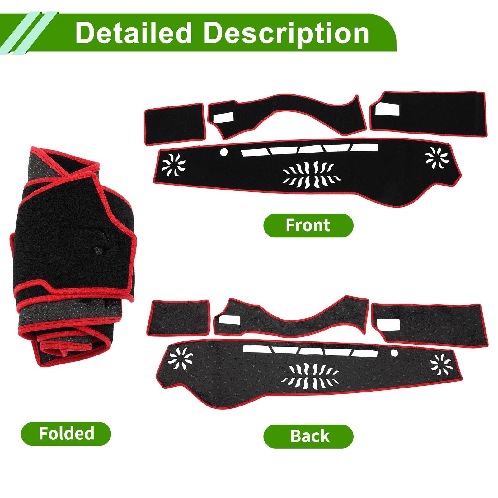 Dashboard Cover for Lexus IS 30 Series (2013–2023) Black Red 1 Pc