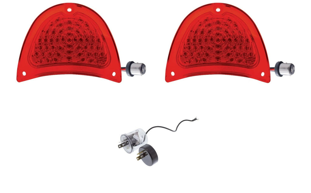 LED Tail Brake Light Lenses Inserts Pair for 1957 Chevy Bel Air 150 210 (1957–1957)