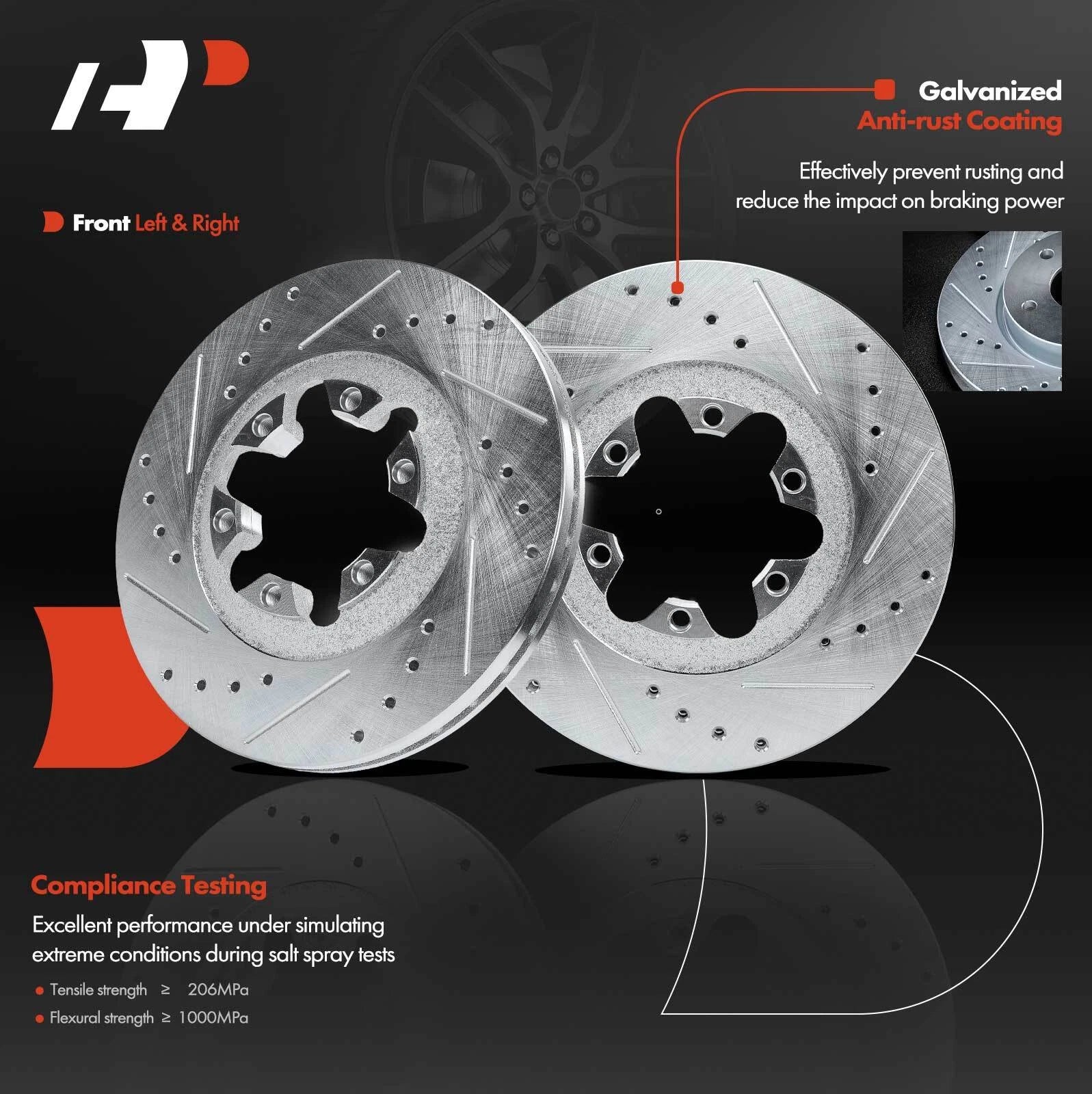 Drilled Brake Rotors & Ceramic Brake Pads for Chevy Colorado (2015–2023)