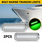 2X LED Green Underwater Transom Light for Pontoon Yacht