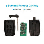 5 Button Remote Car Key ID46 433MHz for Land Rover Freelander 2 (2007–2014)