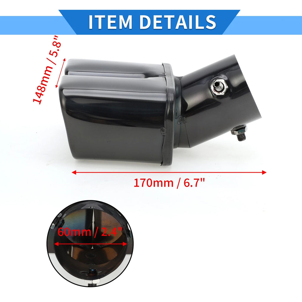 1 Pc Dual Exhaust Tip 2.4" Inlet for Toyota Raize (2020–2023) Black