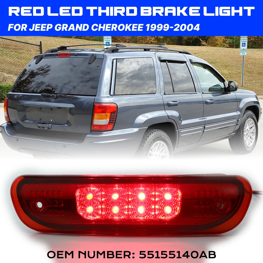 Red LED Rear Third Brake Light for Jeep Grand Cherokee (1999–2004)