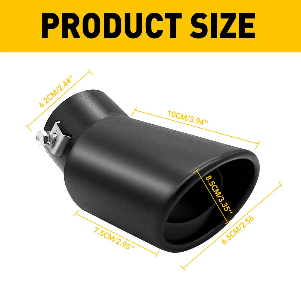 Exhaust Tip for Universal Fit (62mm Matte Black Coated Stainless Steel)