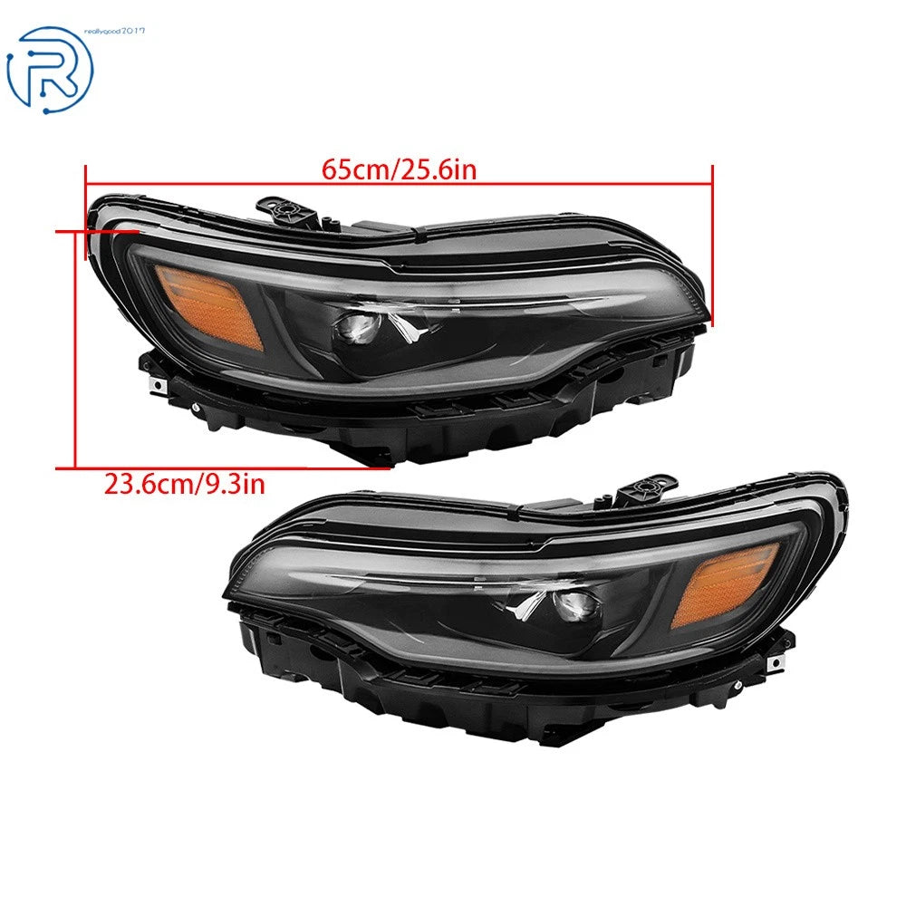 2X LED Headlights for Jeep Cherokee (2019-2022) Black W/Ballast