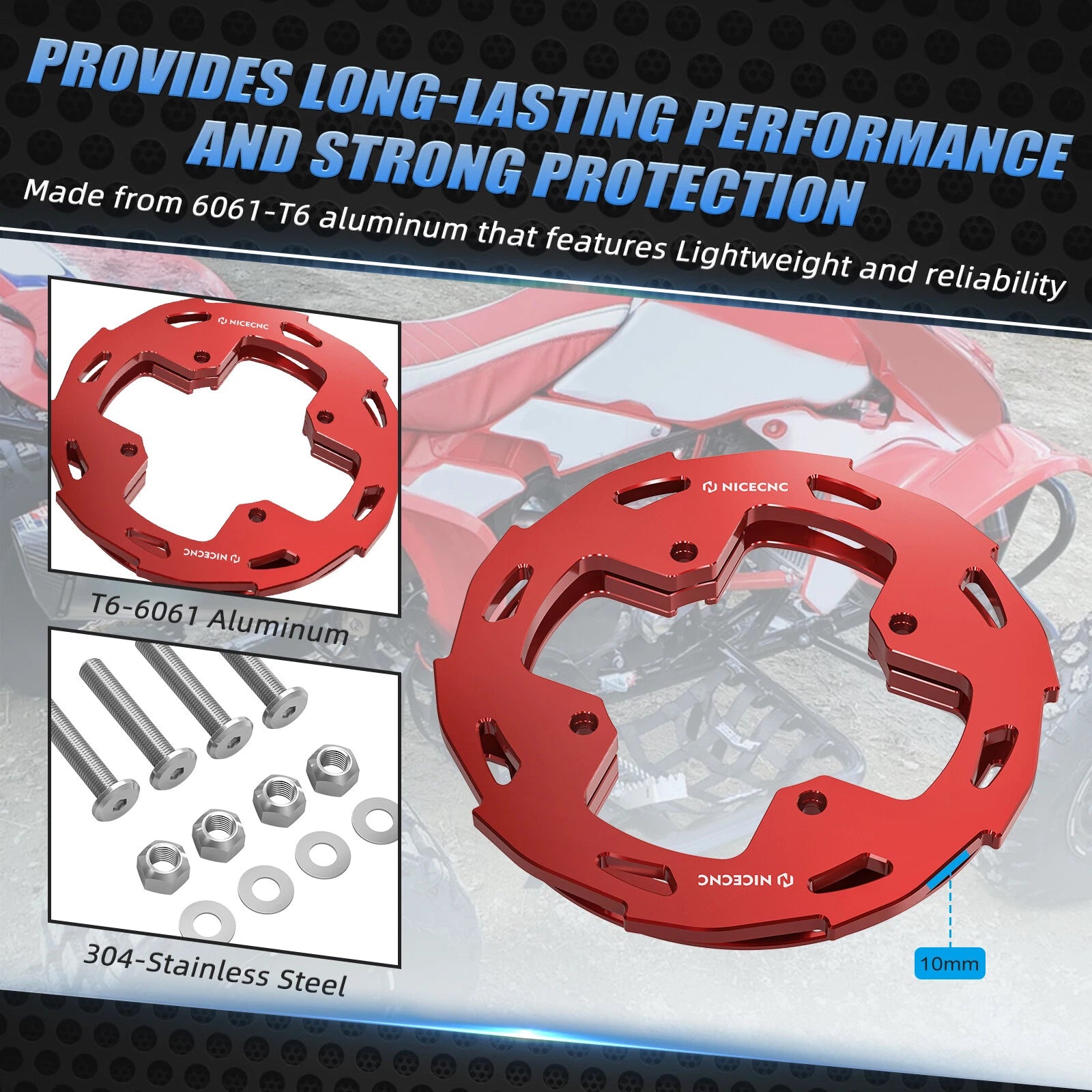 Kick Start Aluminum Dual Sprocket Guard for Honda TRX450R (2006–2014)