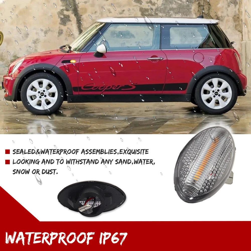 2X Sequential LED Side Marker Signal Lights for Mini Cooper (2002–2008)